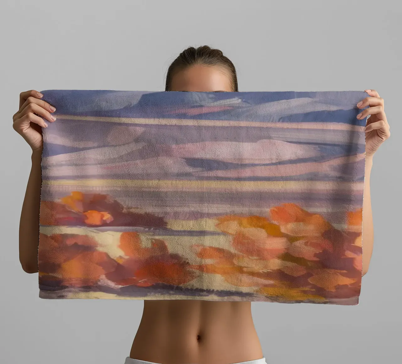 Vue brumeuse du désert serviette de bain de Angkasa Mist