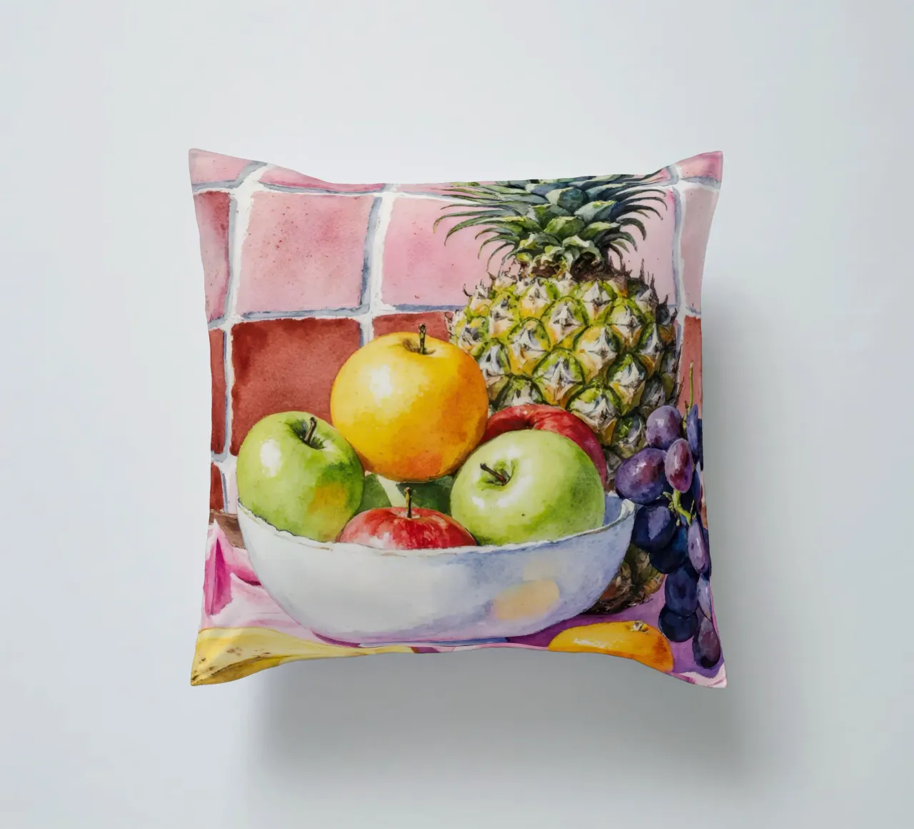 Ananas, mele, uva e agrumi cuscino da Attaboy Dsgn