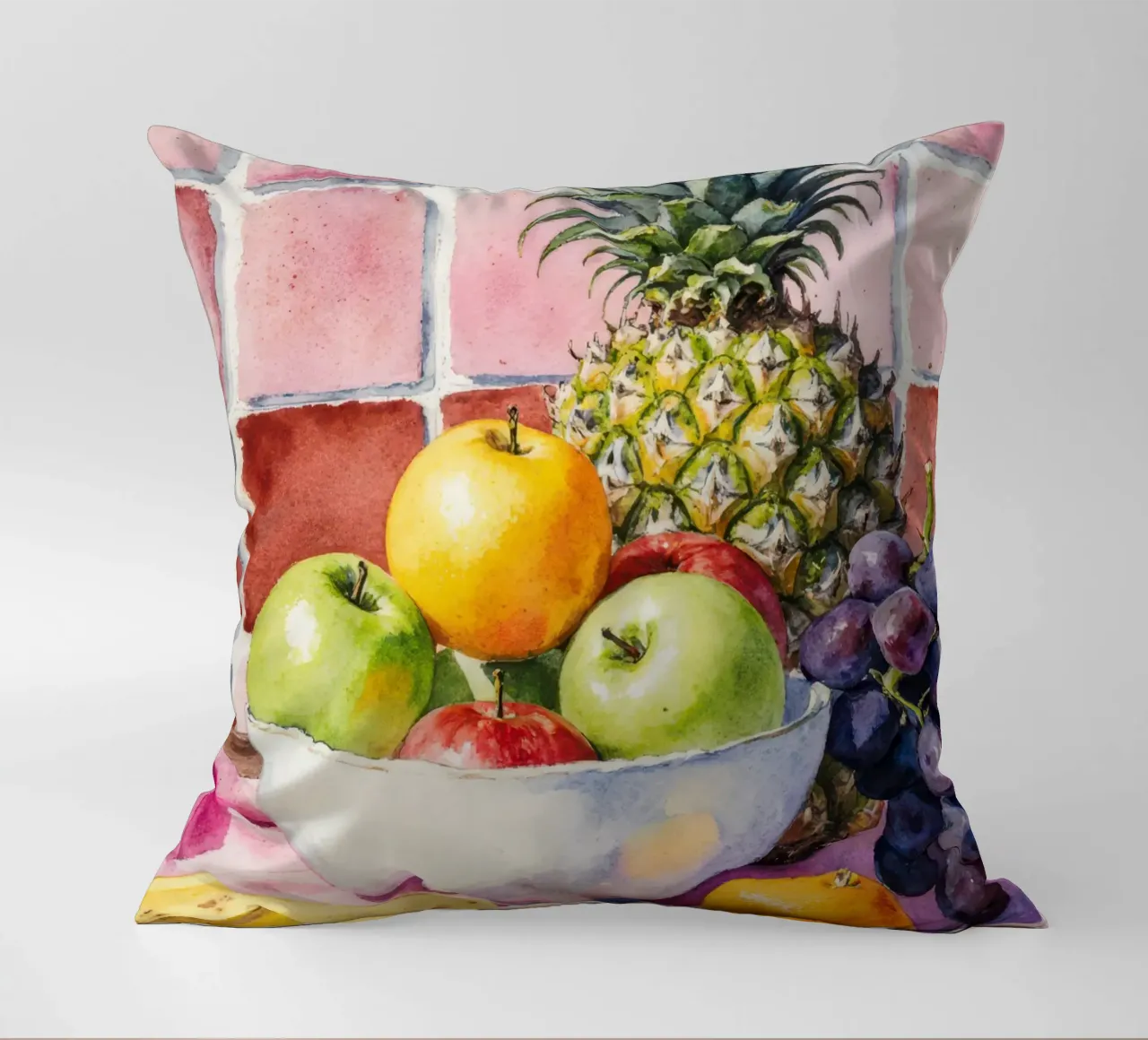 Ananas, mele, uva e agrumi cuscino da Attaboy Dsgn