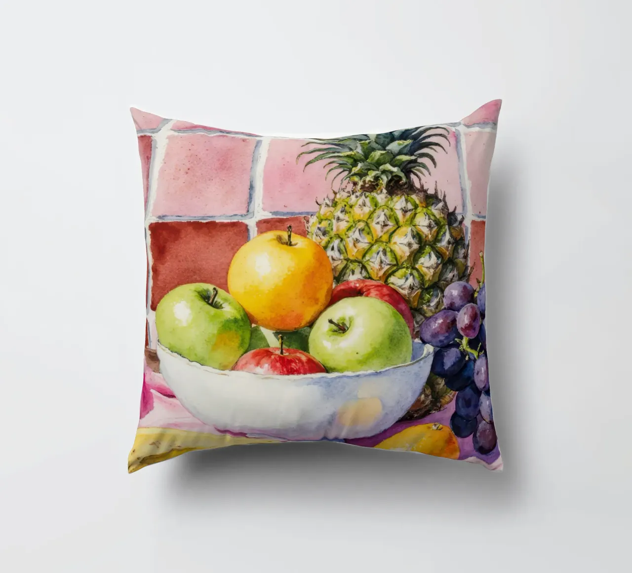 Ananas, mele, uva e agrumi cuscino da Attaboy Dsgn