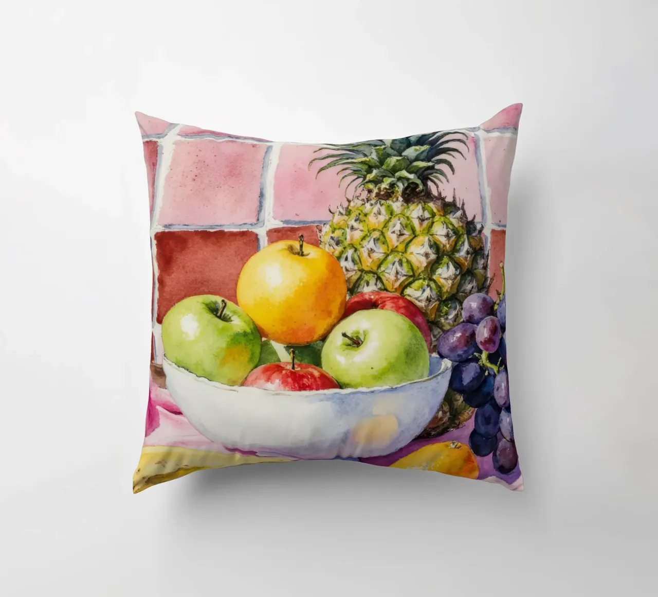 Ananas, mele, uva e agrumi cuscino da Attaboy Dsgn