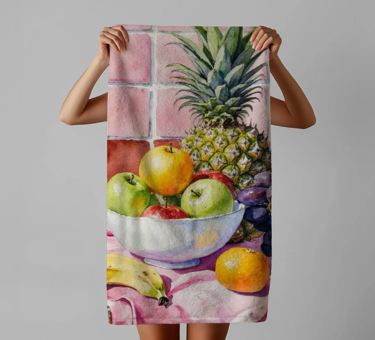 Ananas, mele, uva e agrumi asciugamano da bagno da Attaboy Dsgn