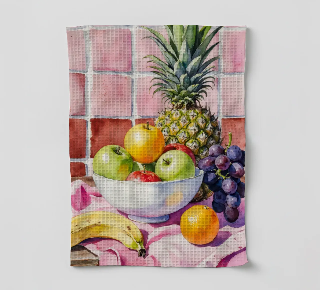 Ananas, mele, uva e agrumi canovaccio da cucina da Attaboy Dsgn