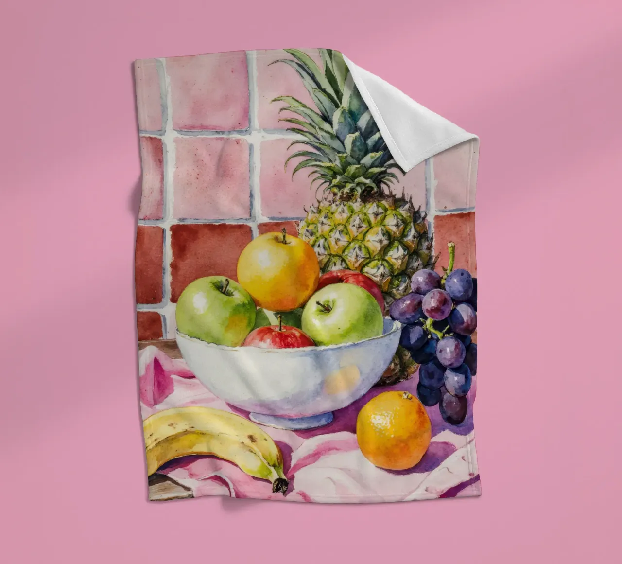 Ananas, mele, uva e agrumi coperta in pile da Attaboy Dsgn