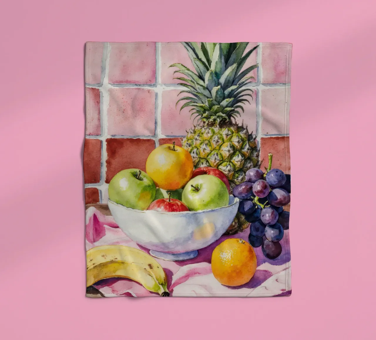 Ananas, mele, uva e agrumi coperta in pile da Attaboy Dsgn