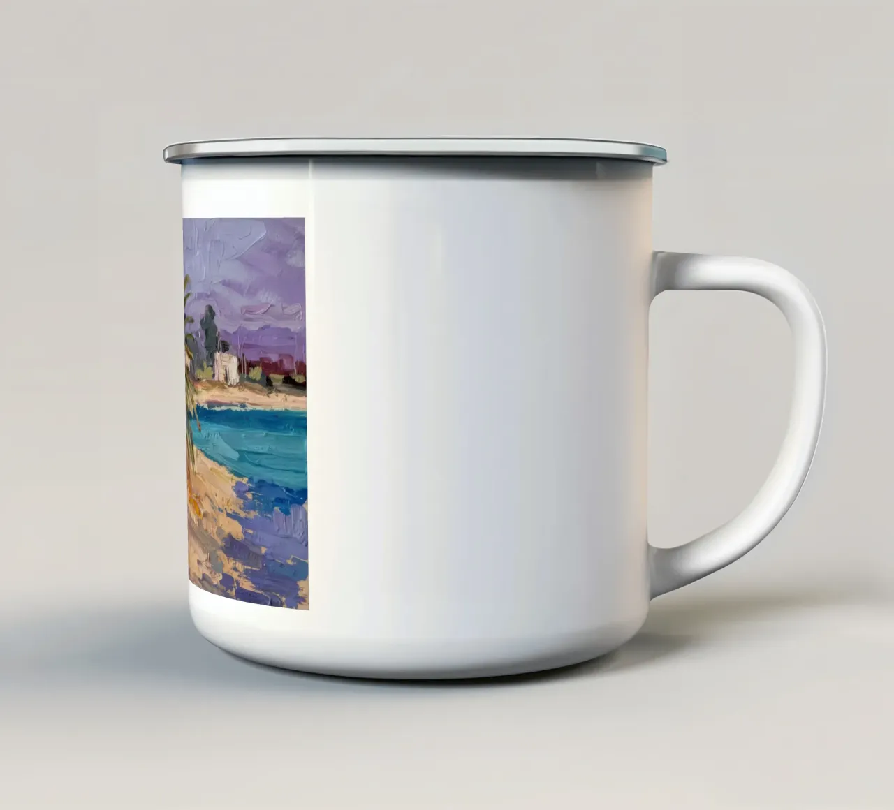 Oasi delle palme azzurre tazza in smalto da Angkasa Mist