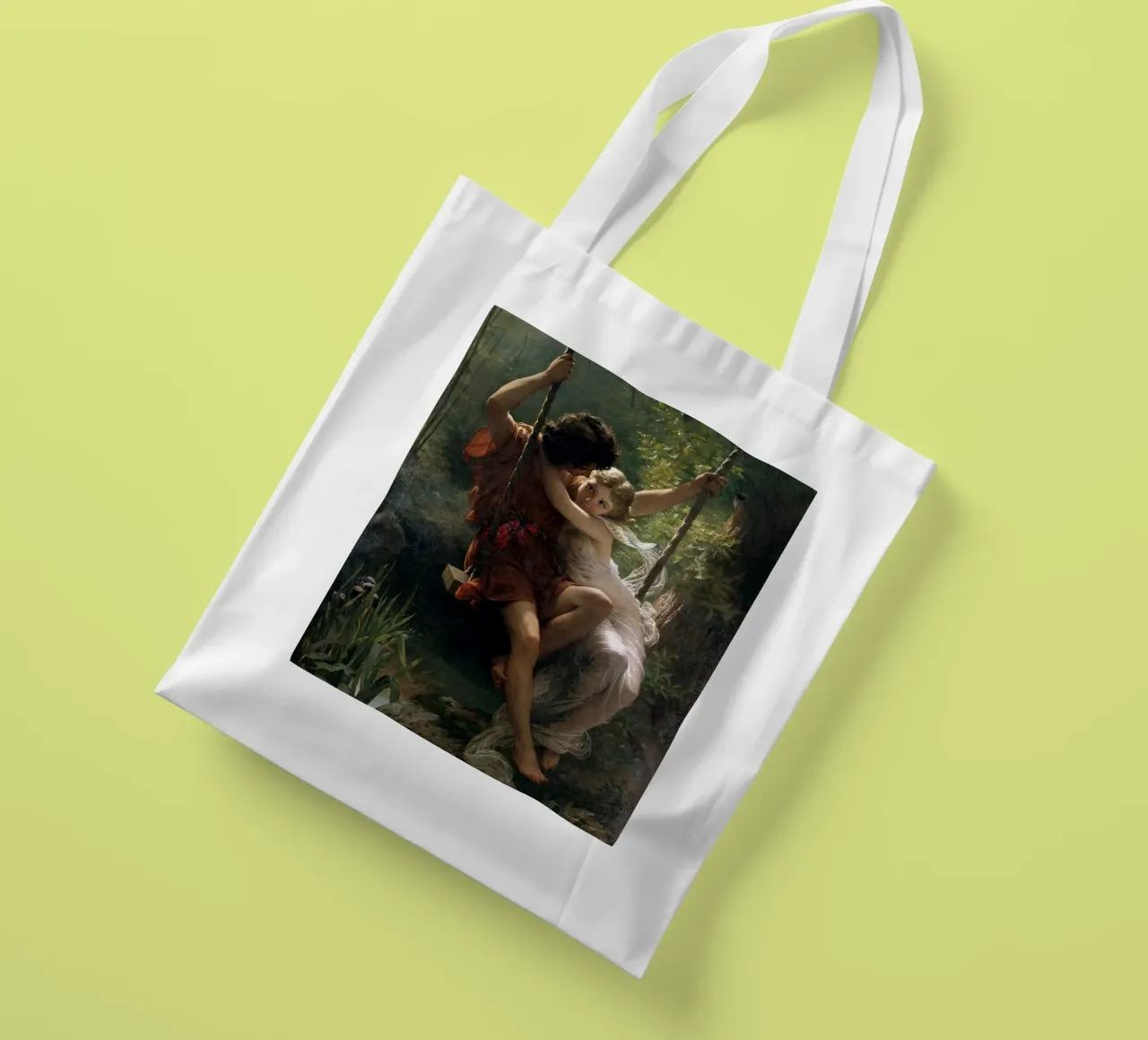 Springtime 1873 - Pierre-Auguste Cot borsa in juta da apoloprints