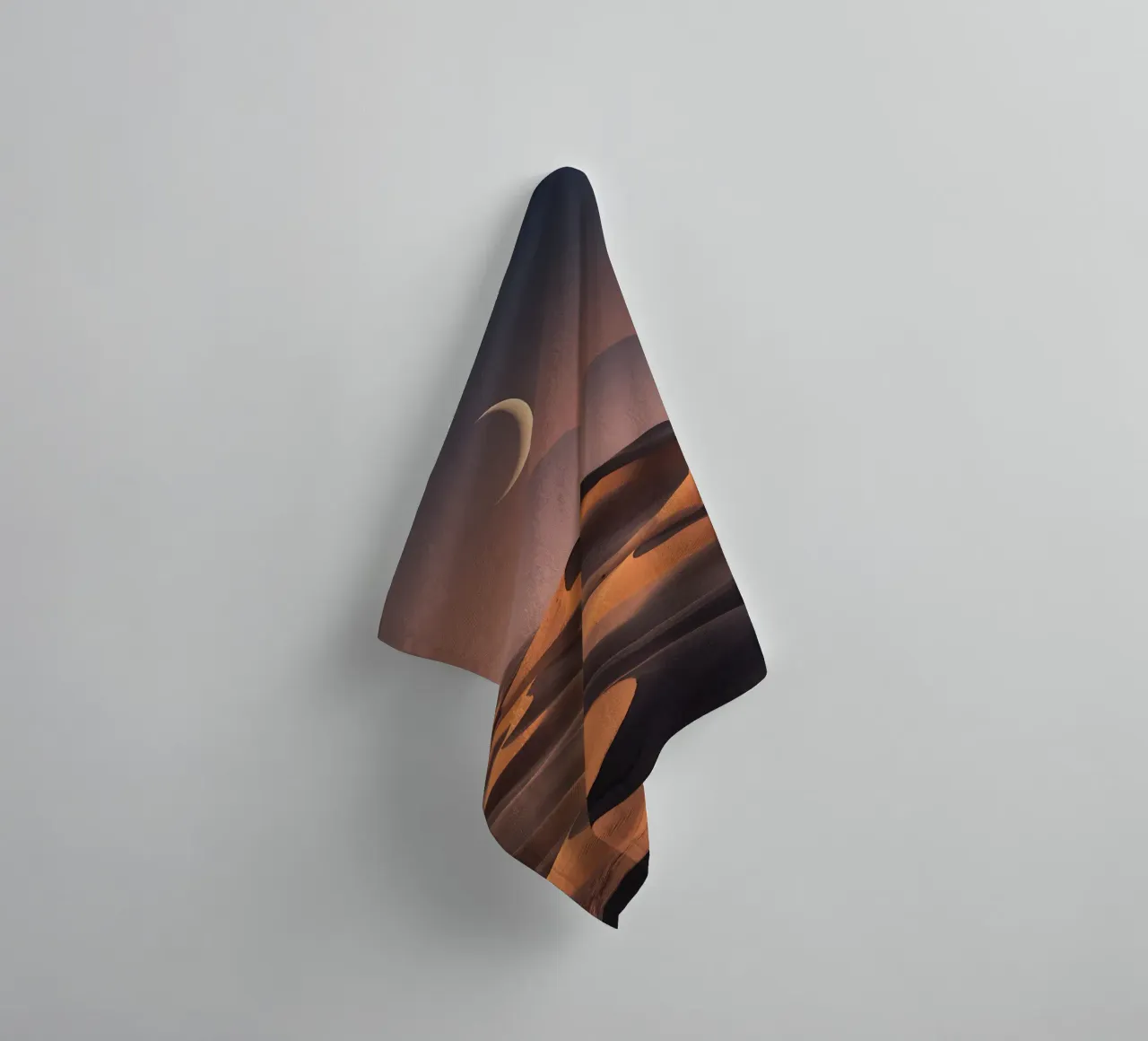 Silence of the Saharra desert under a crescent moon towel by Plain Thoughts