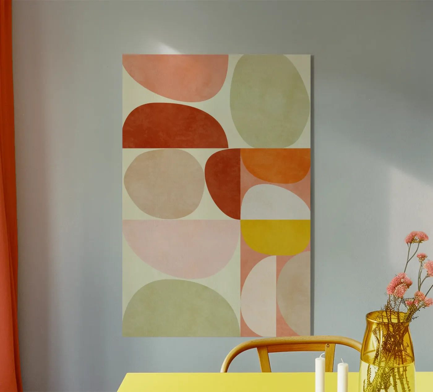 Pastel geometrie acryl van Ana Rut Bre