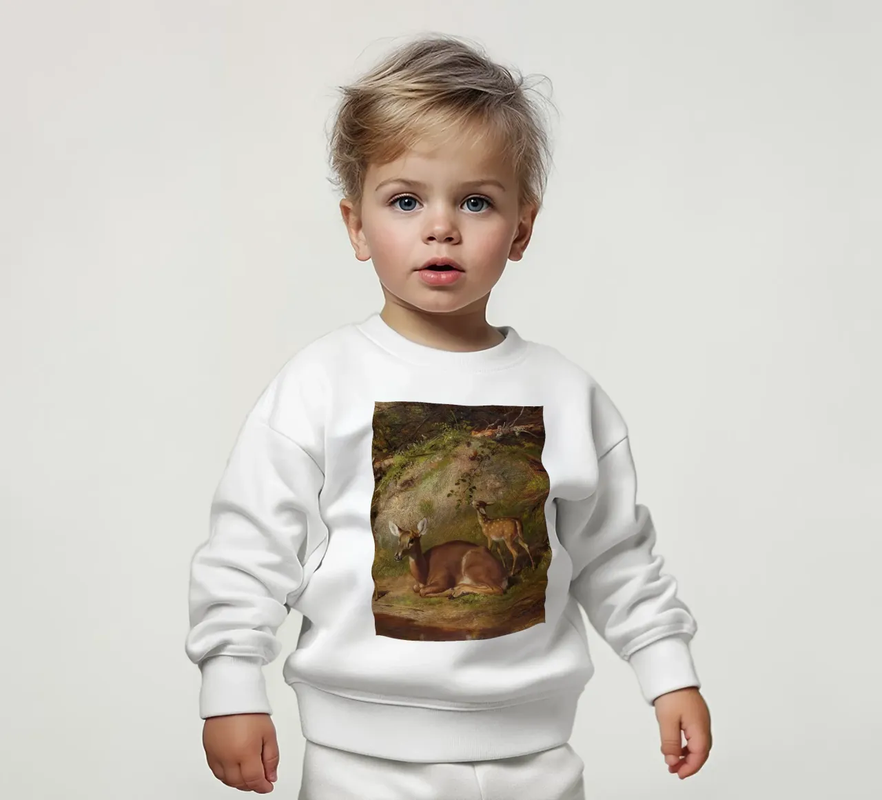 Doe and Two Fawns felpa neonato da apoloprints
