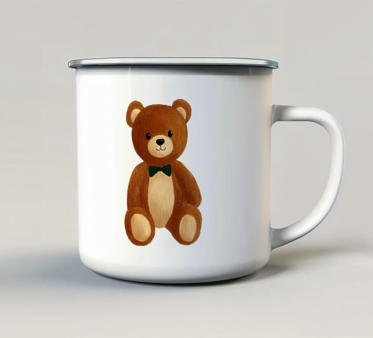 orsacchiotto tazza in smalto da Curious Canvas