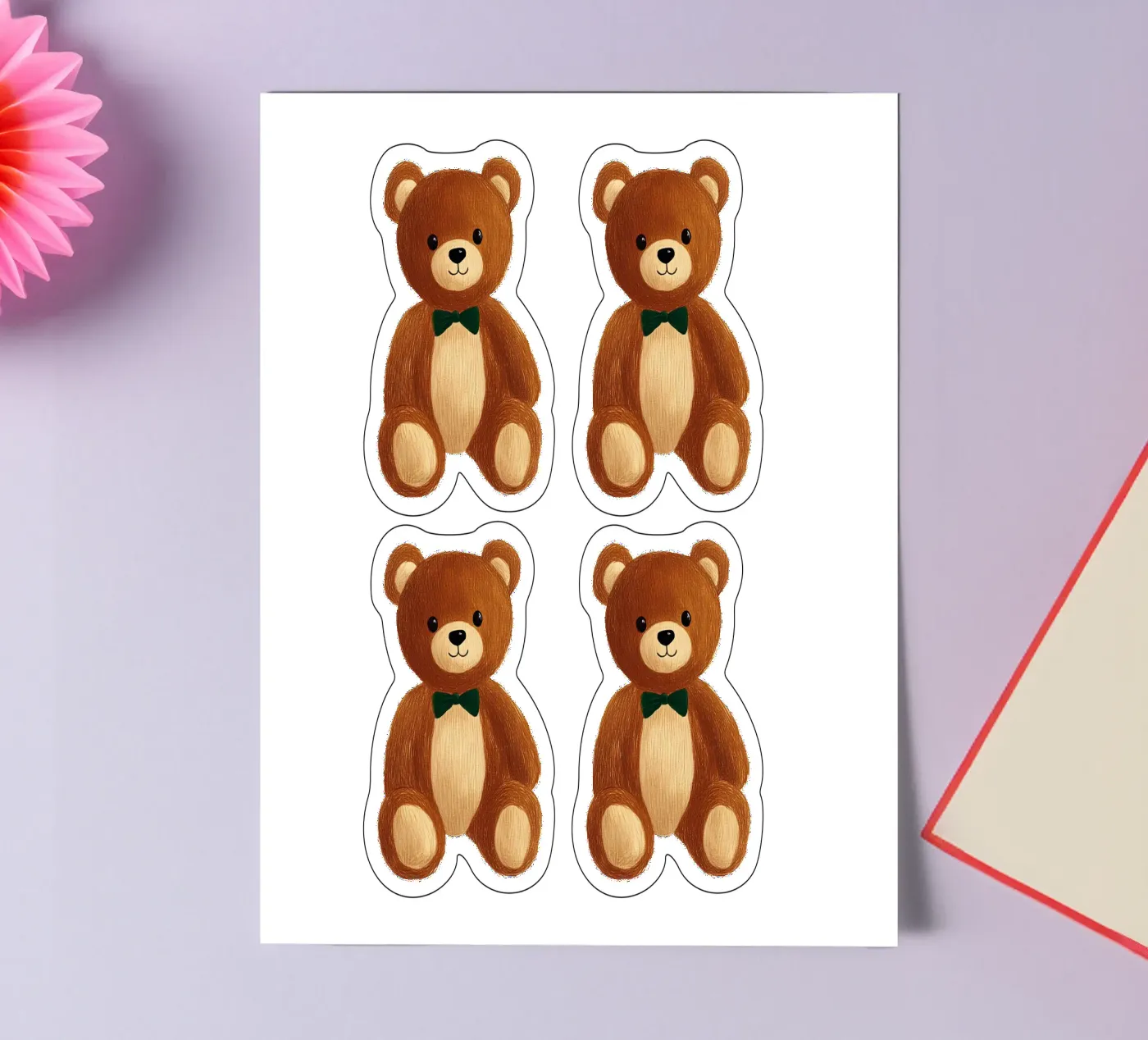 teddy bear sticker sheet by Curious Canvas