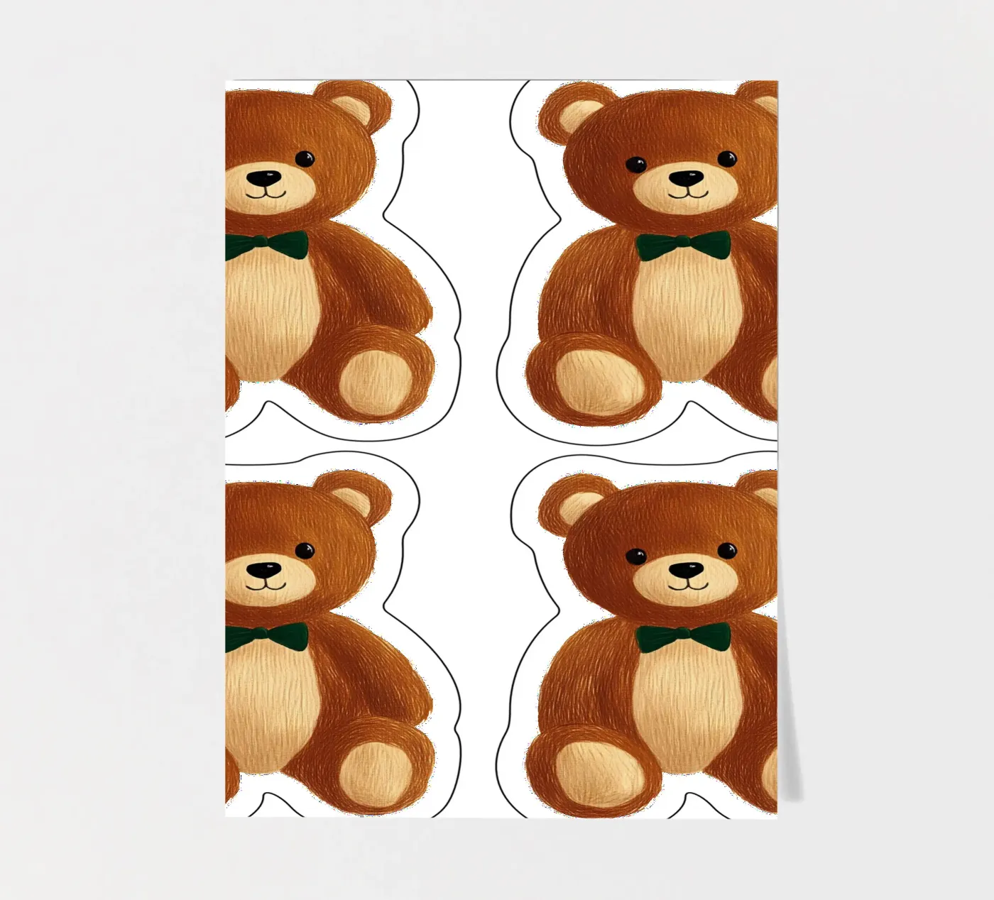teddy bear sticker sheet by Curious Canvas