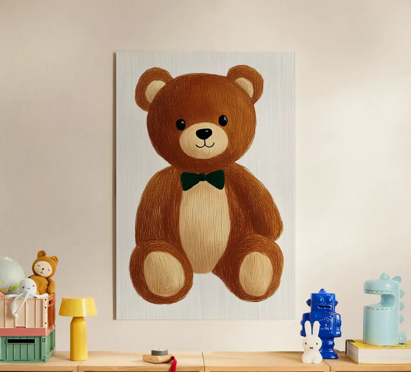 ours en peluche plexiglas de Curious Canvas