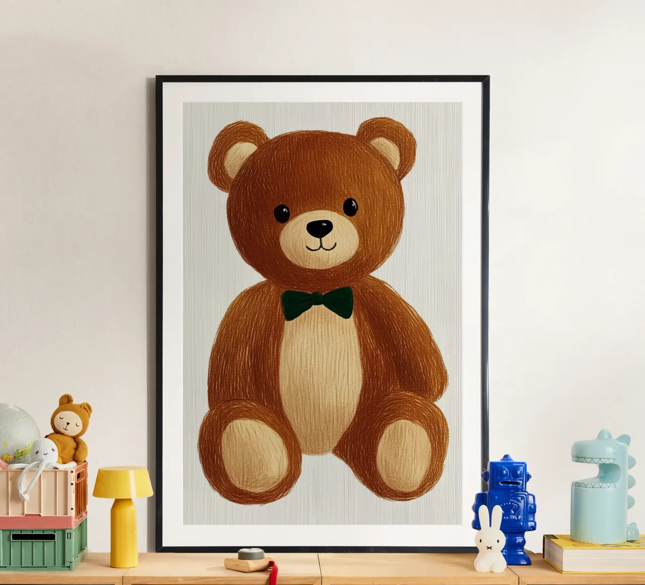 teddy bear poster by Curious Canvas