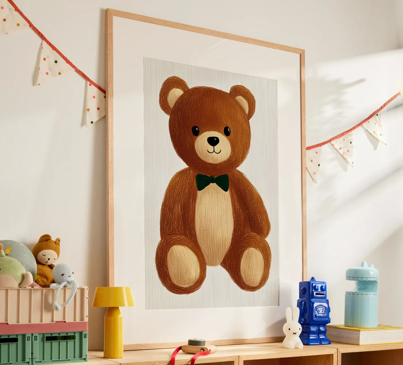teddy bear poster by Curious Canvas