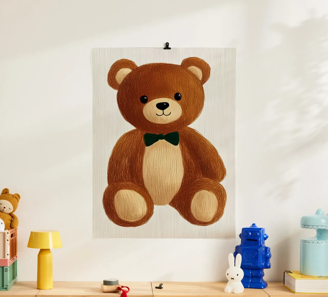teddy bear poster by Curious Canvas