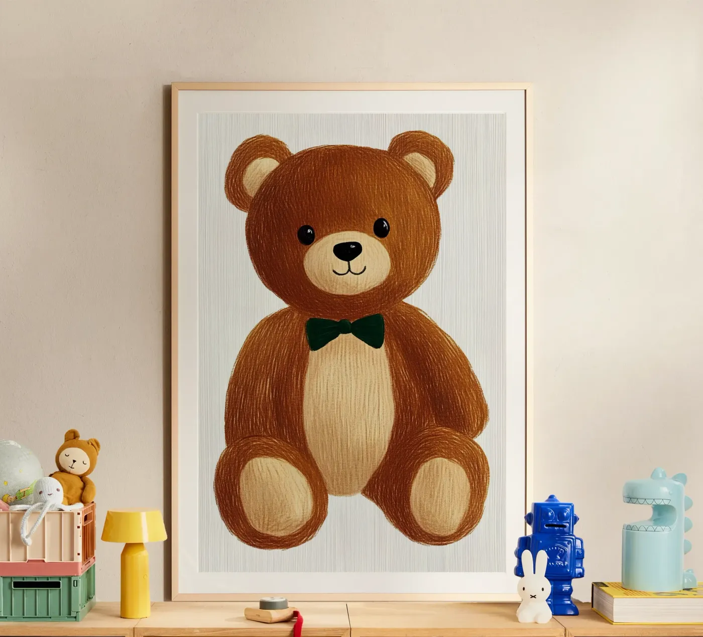 teddy bear poster by Curious Canvas