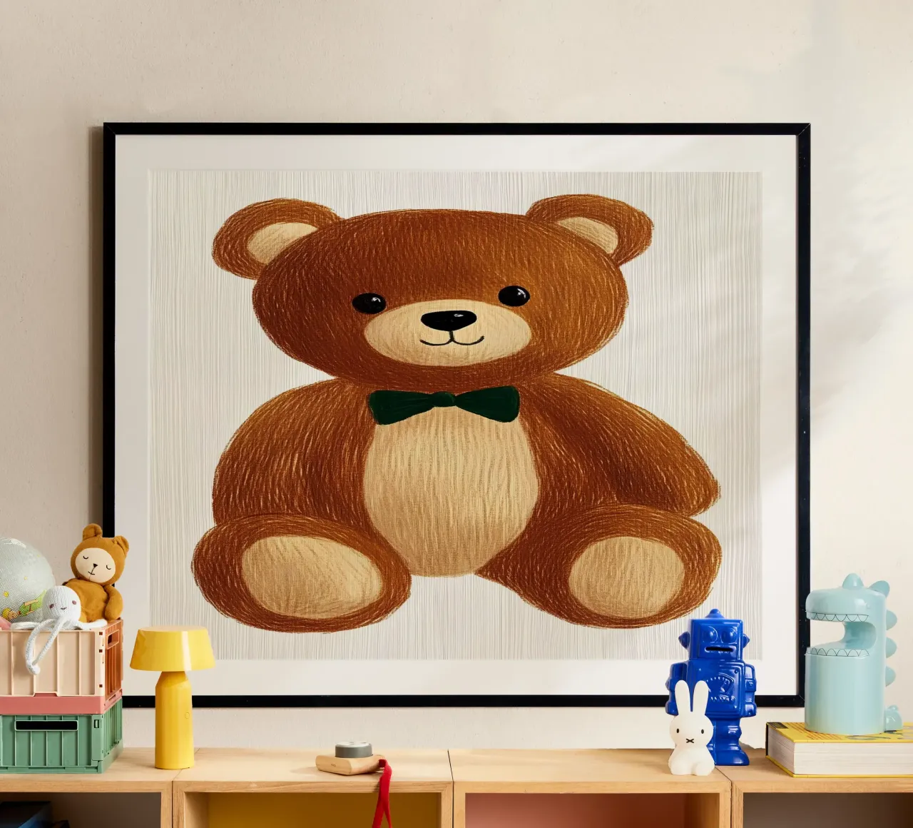 teddy bear poster by Curious Canvas
