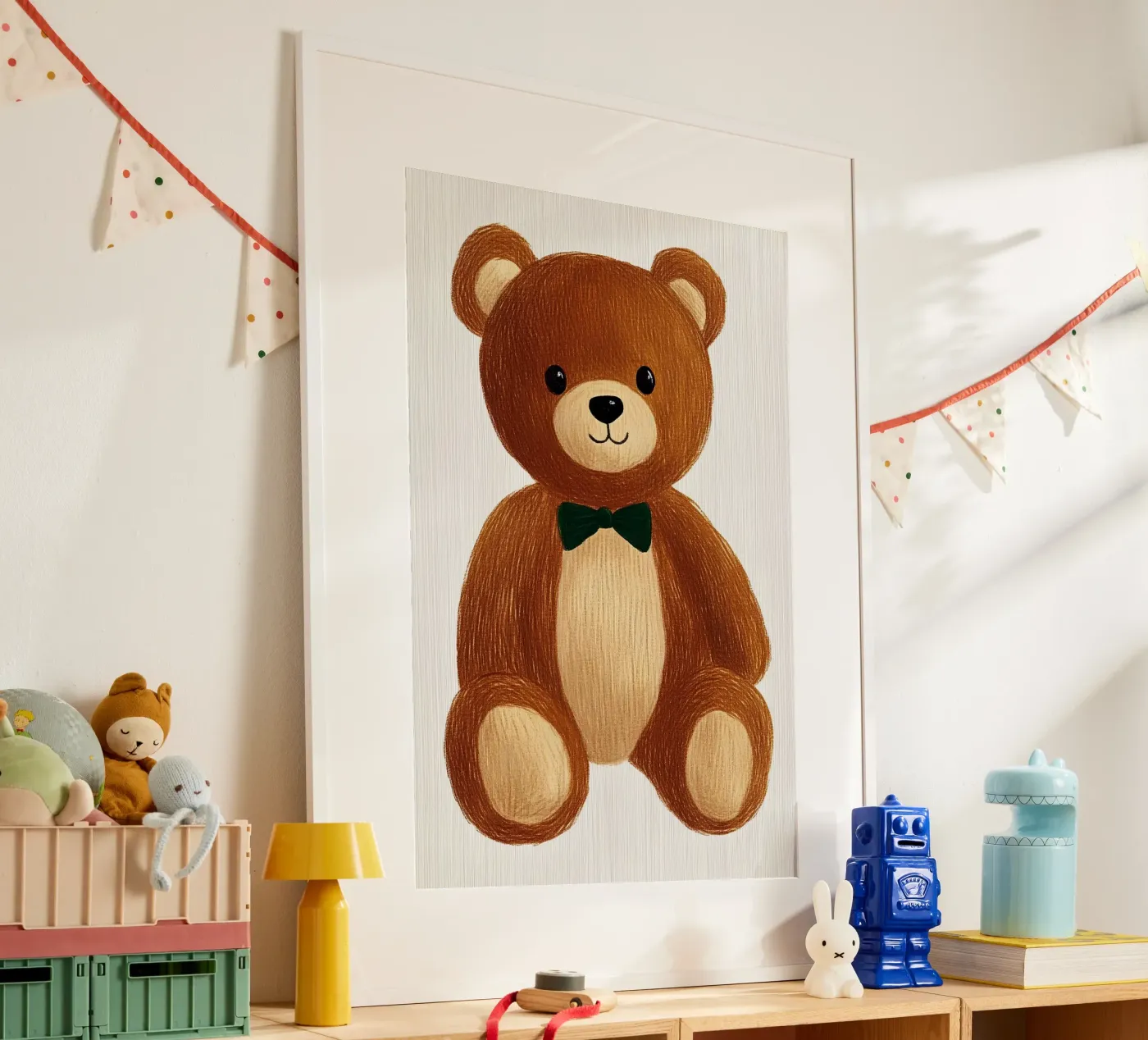 teddy bear poster by Curious Canvas
