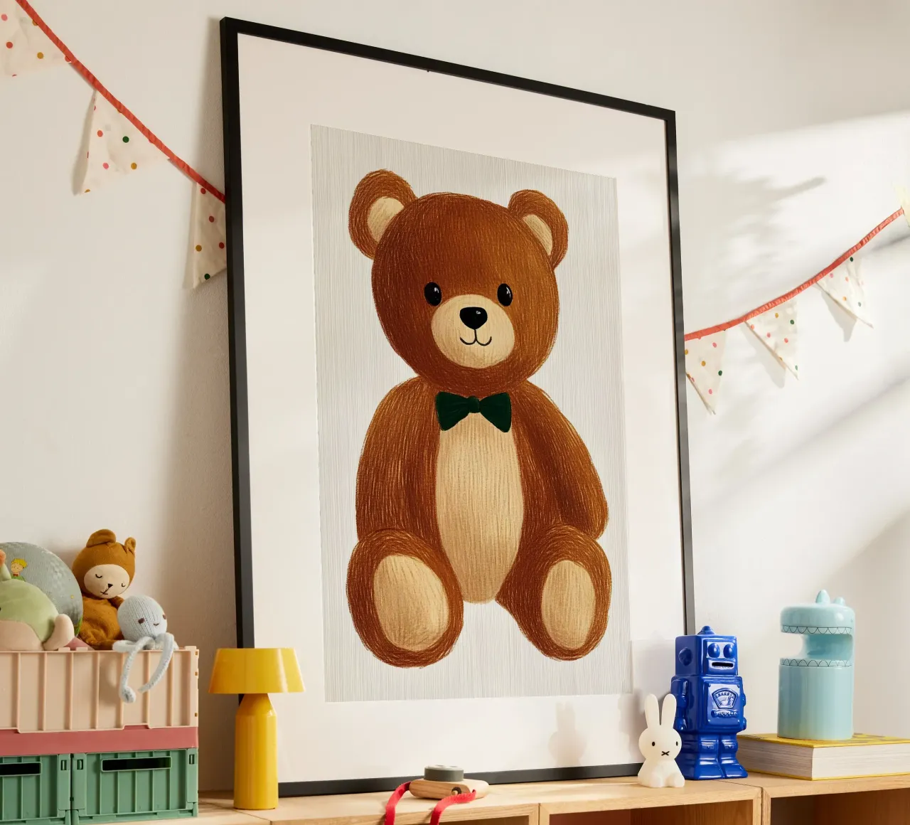 teddy bear poster by Curious Canvas