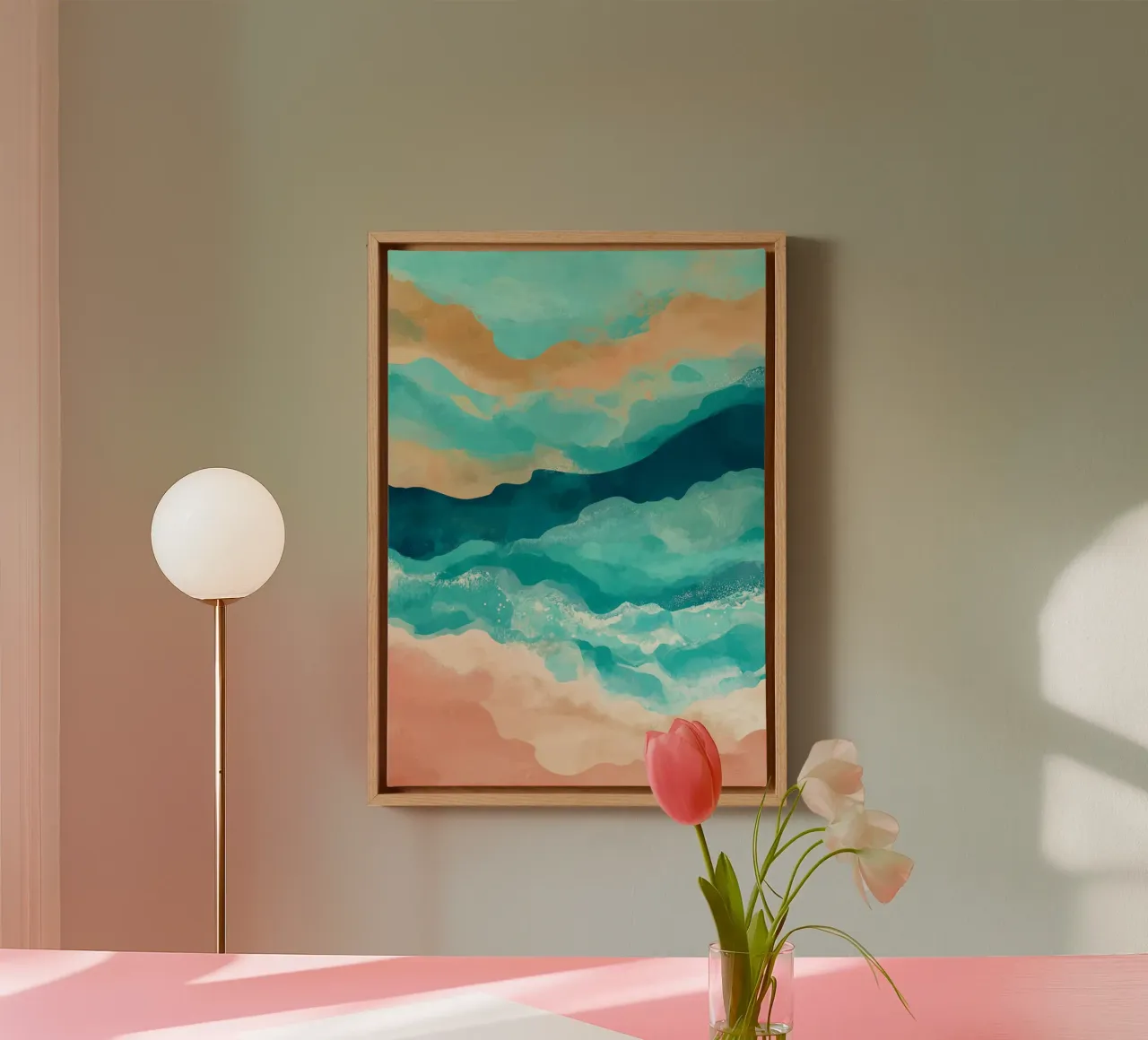 Kust Abstracte Kunstdruk Kalmerende Getijden canvas van dawnthesea