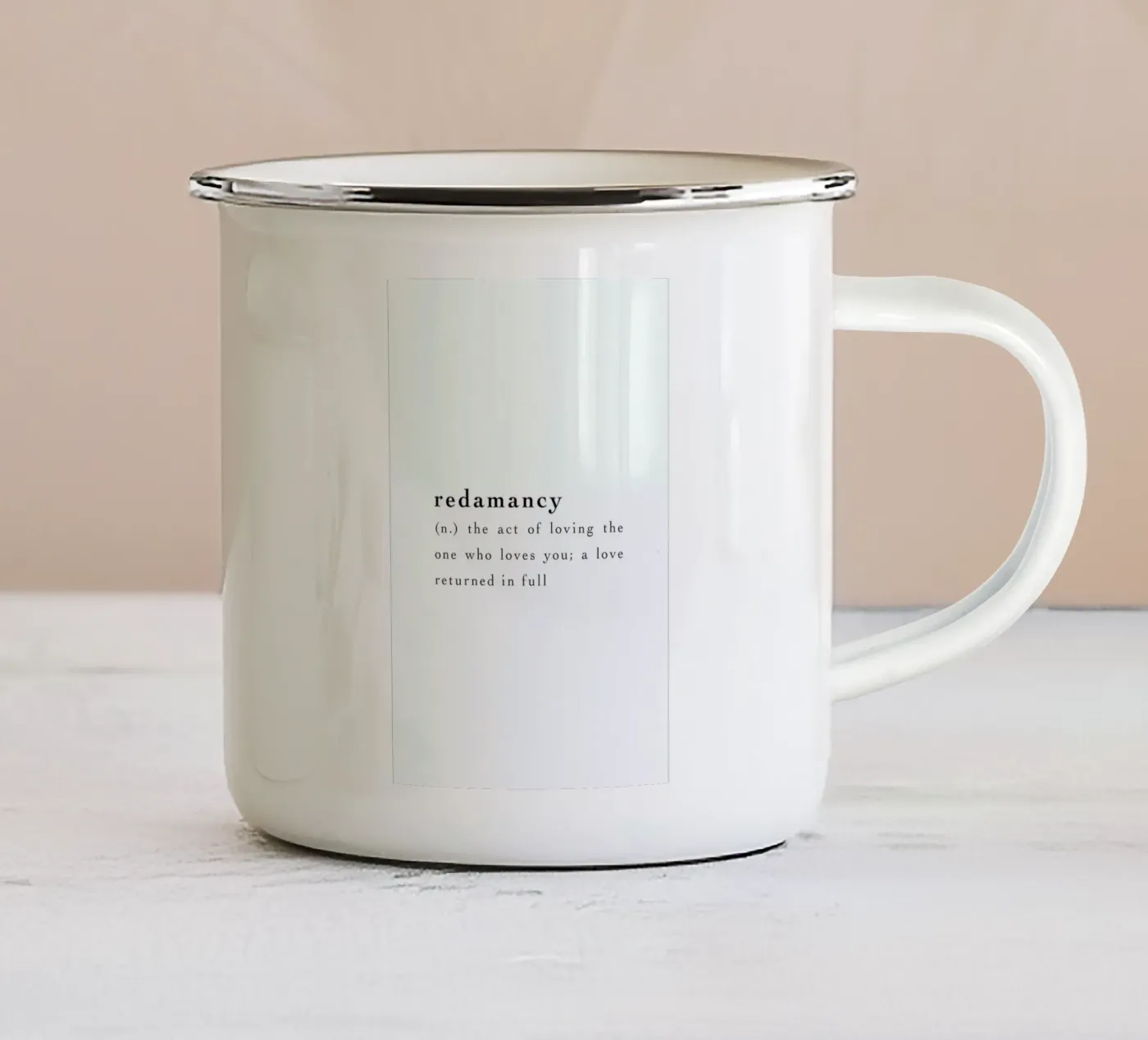 Redamancy enamel mug by Studio One
