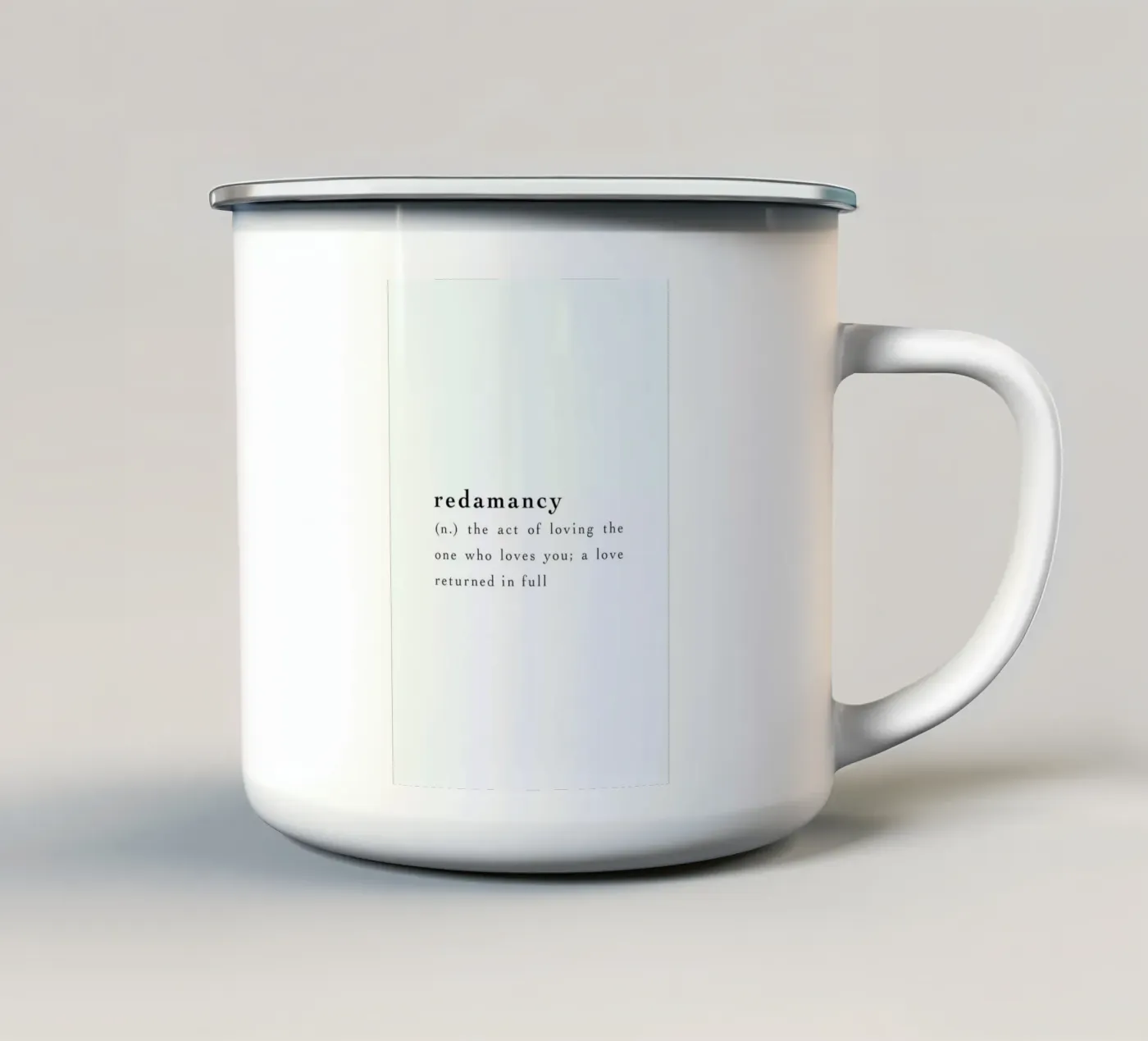 Redamancy enamel mug by Studio One