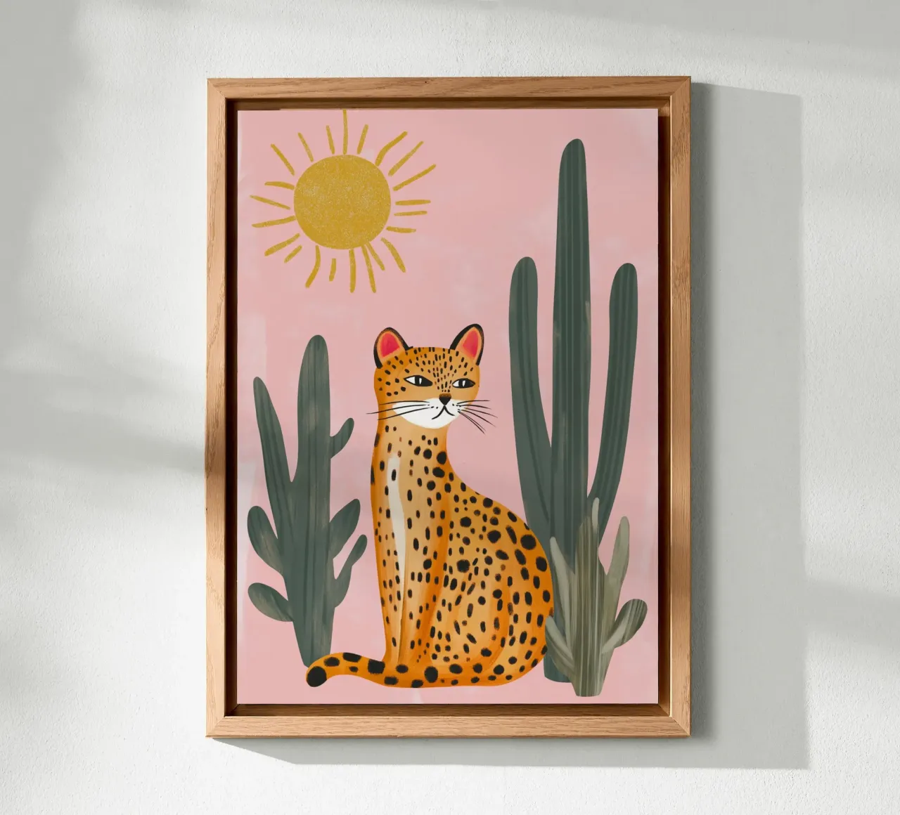 Leopard in Desert Bohemian Art Print alu-dibond by dawnthesea