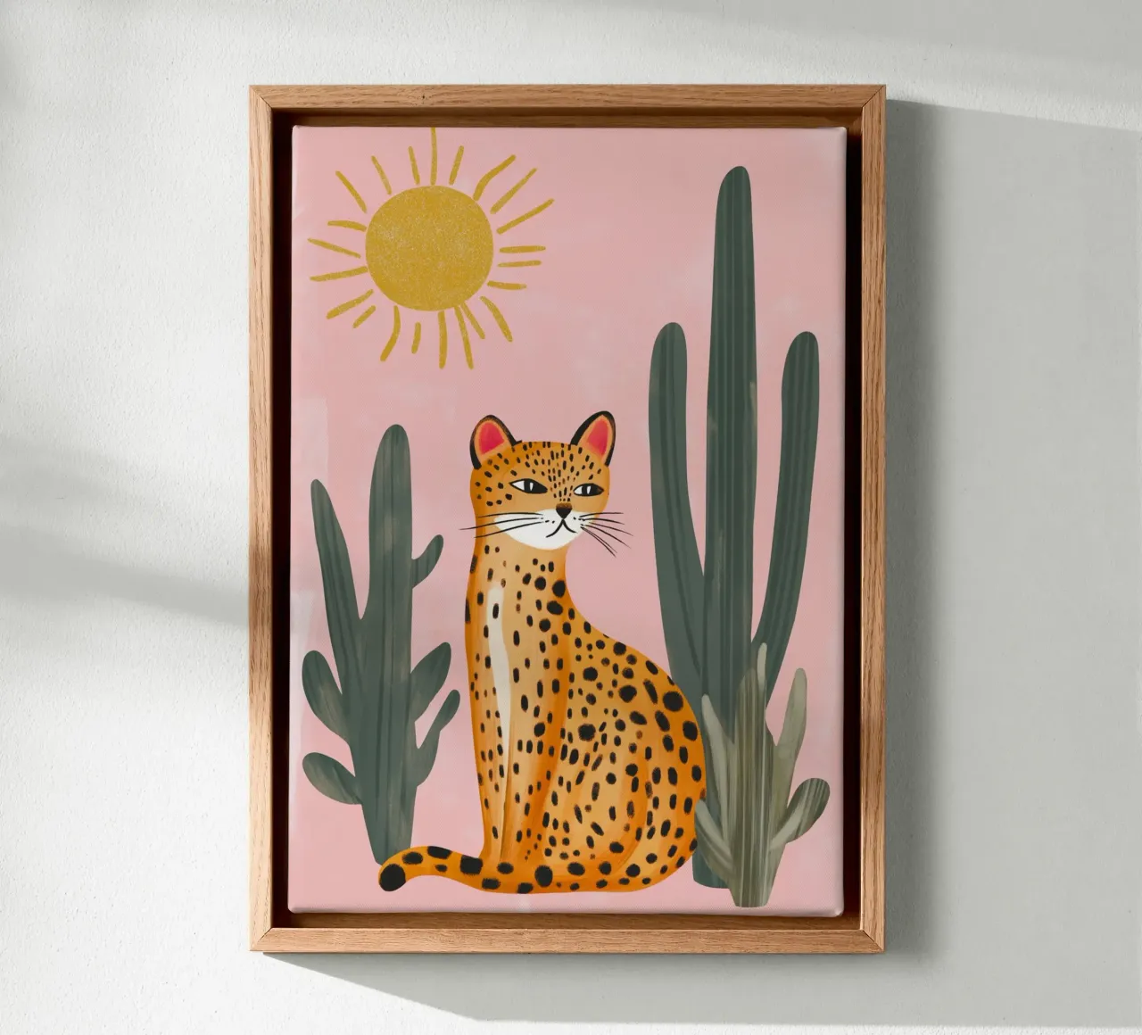 Leopard in Desert Bohemian Art Print canvas by dawnthesea