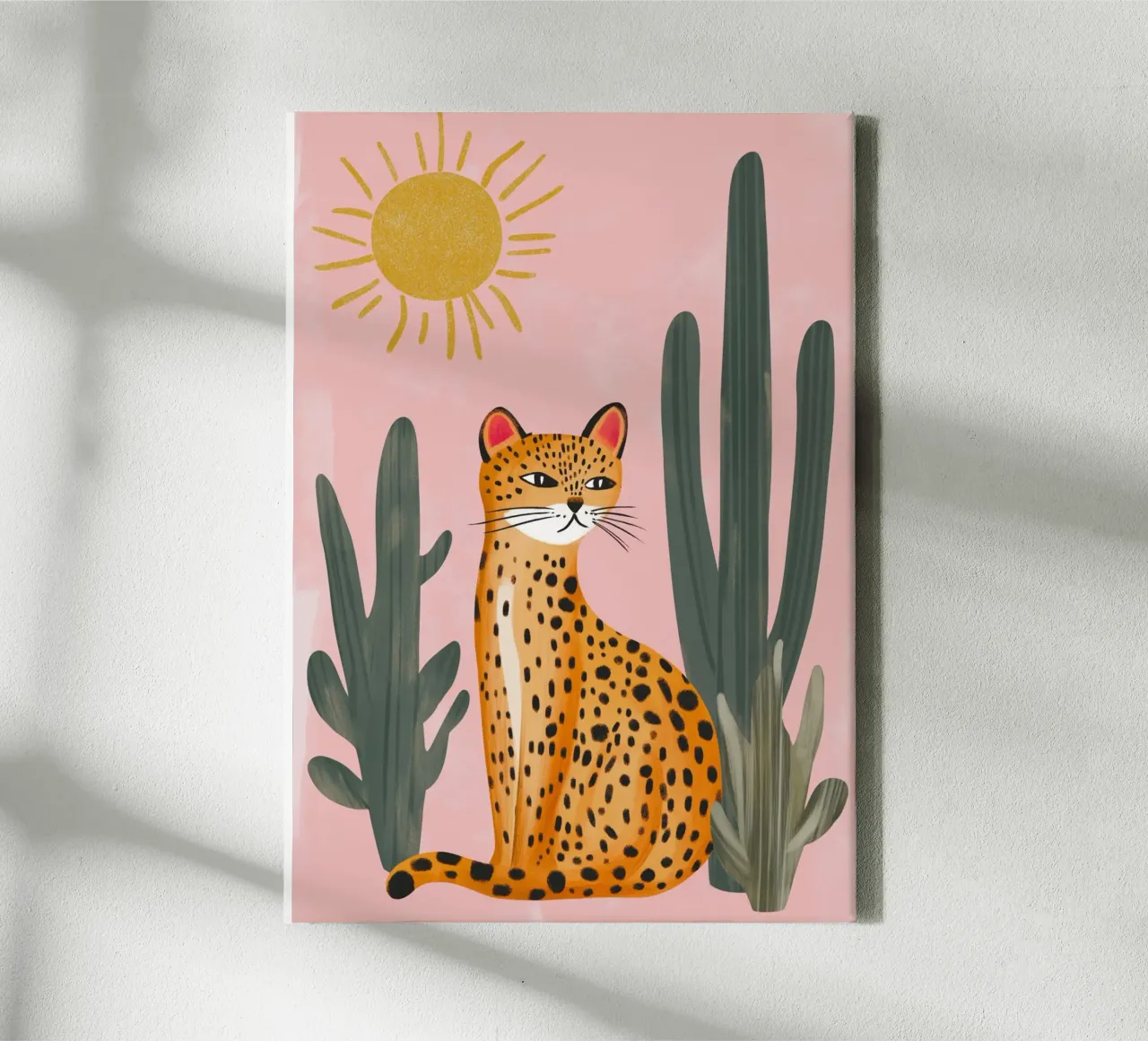 Leopard in Desert Bohemian Art Print canvas by dawnthesea