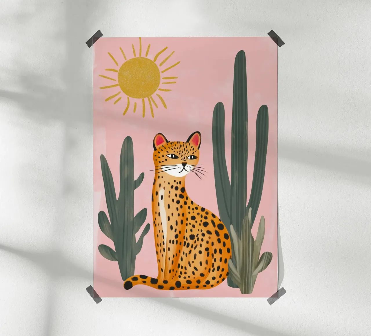 Leopard in der Wüste Bohemian Kunstdruck Hahnemühle von dawnthesea