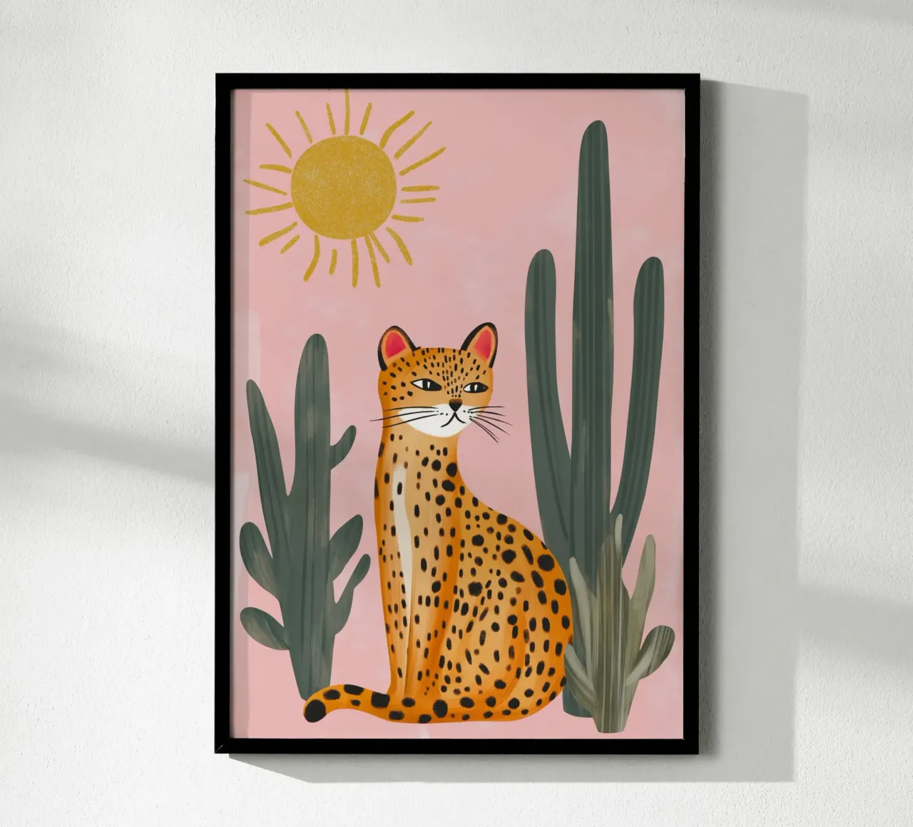 Leopard in der Wüste Bohemian Kunstdruck Hahnemühle von dawnthesea