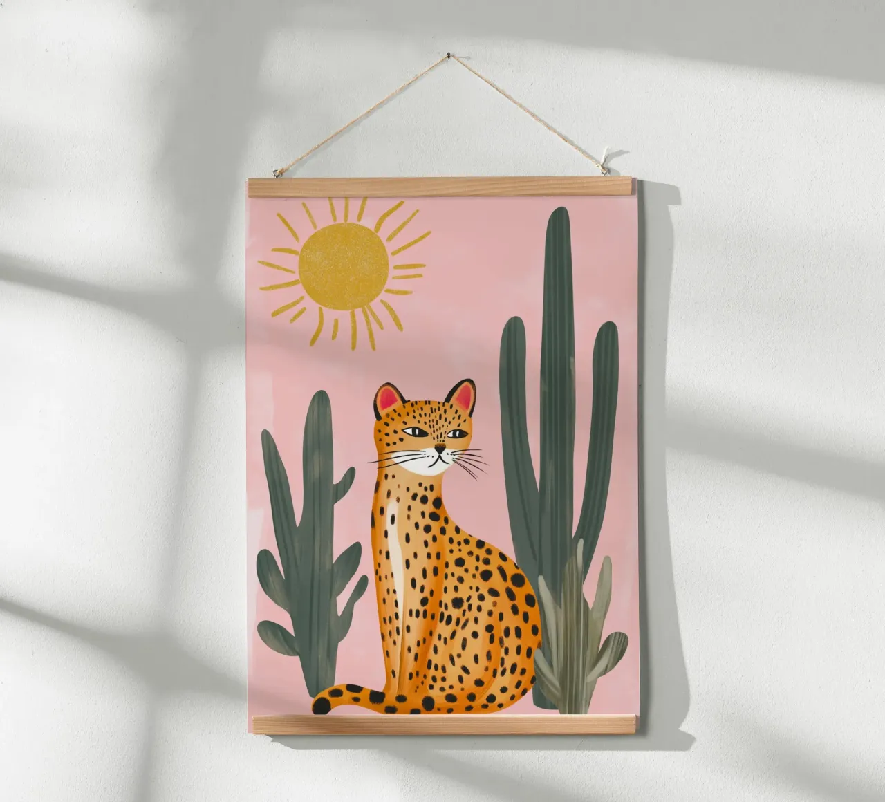 Leopard in der Wüste Bohemian Kunstdruck Hahnemühle von dawnthesea