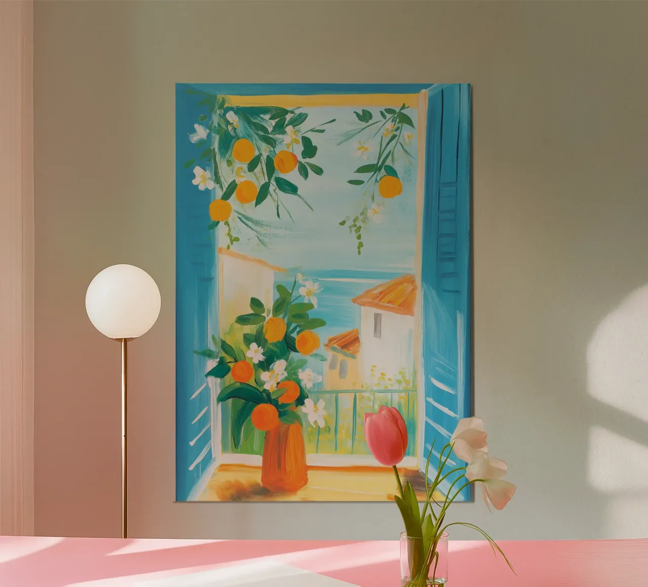 Lemon Tree Mediterranean View Art alluminio dibond da dawnthesea
