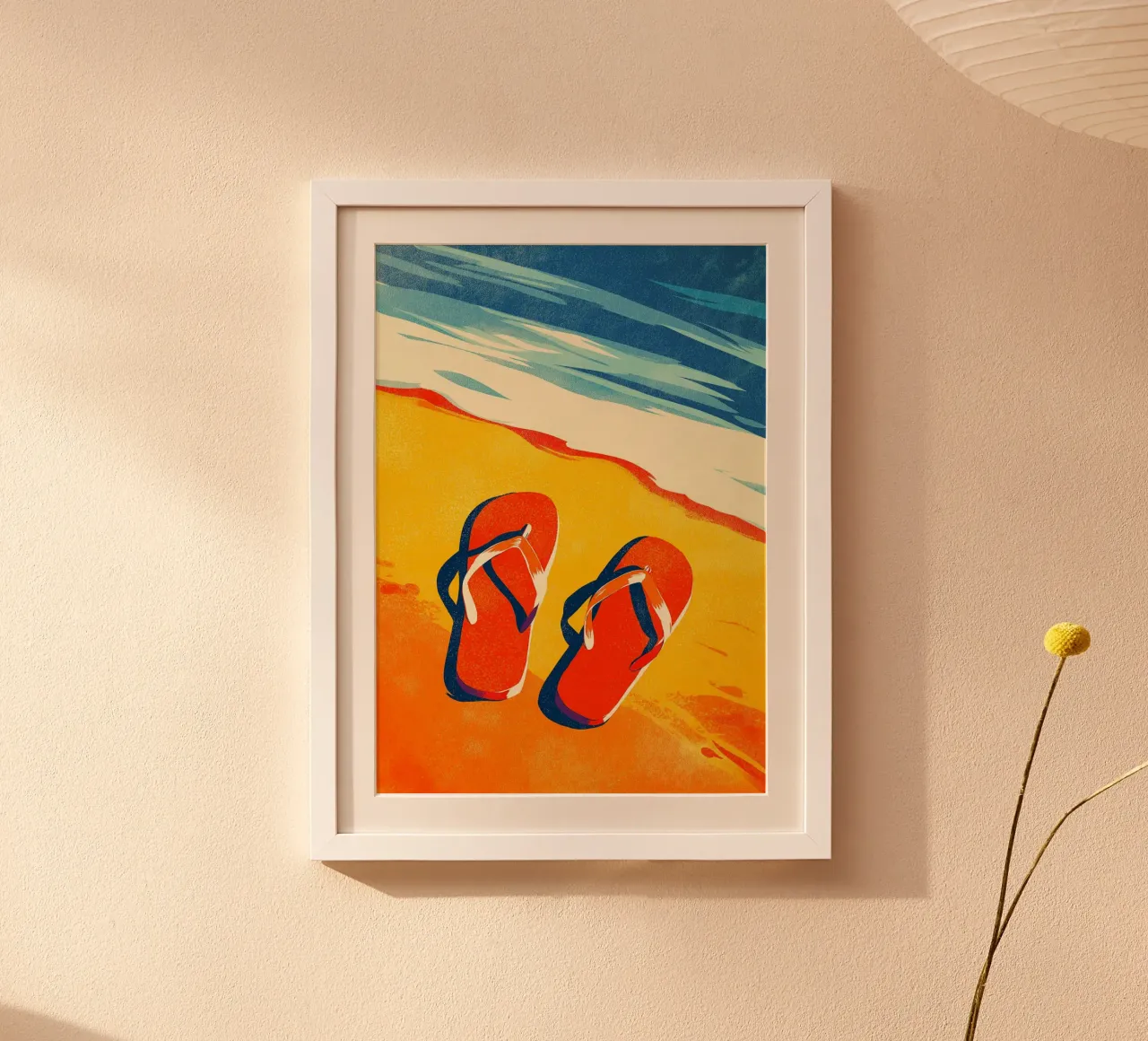 Retro Summer Flip Flops Beach Vibes Pop Art Hahnemühle von dawnthesea