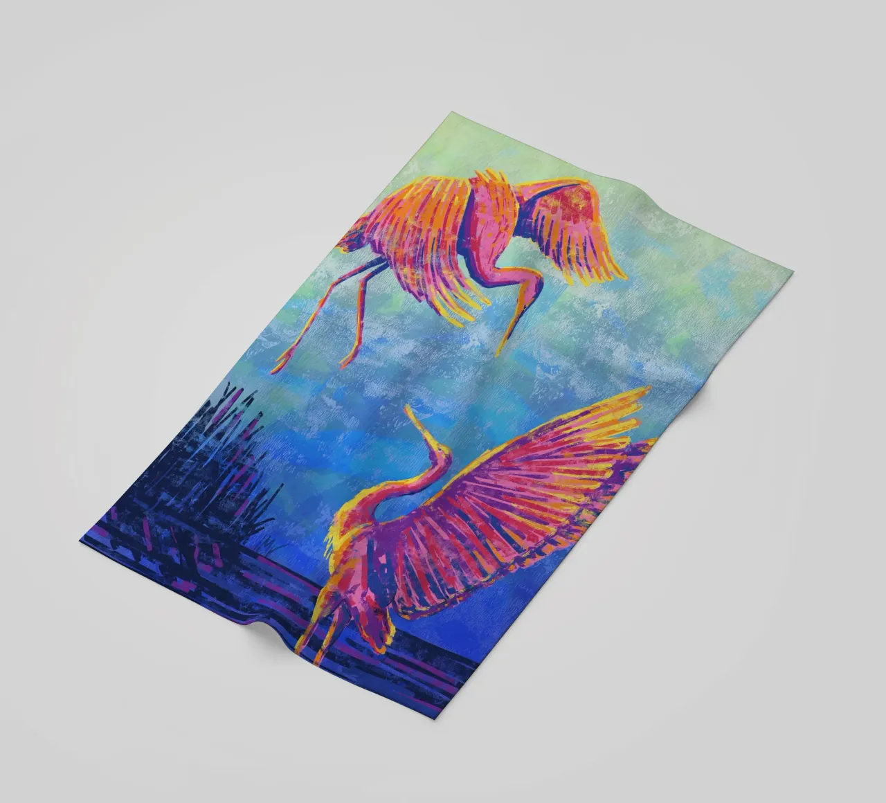 Great Heron #3 beach towel by imvartwork - UK
