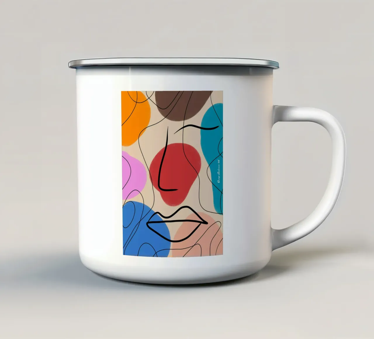 Abstrait Ange tazza in smalto da Mike Leymi