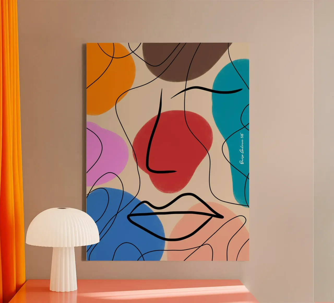 Abstrait Ange tela con Cornice a cassetta da Mike Leymi