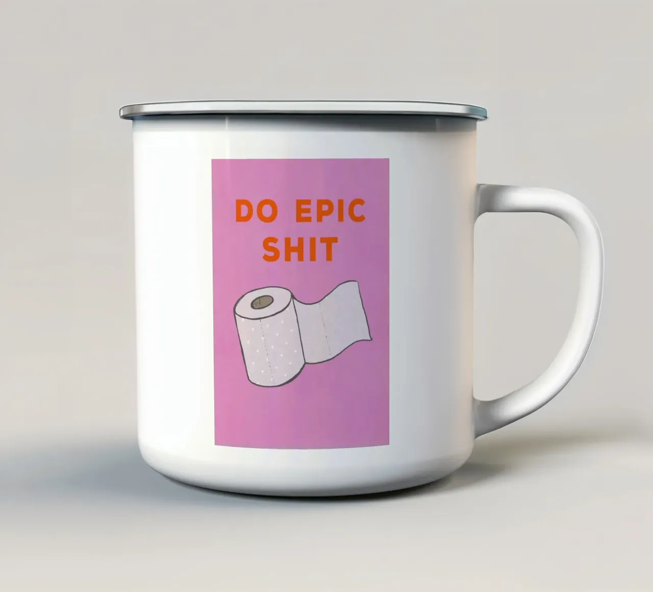 Fare cose epiche, umorismo mitico tazza in smalto da Carinaprint