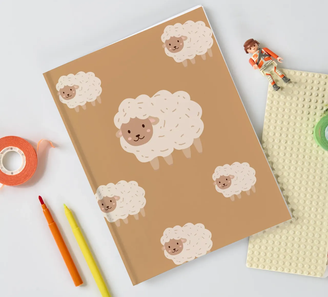 Counting Sheep - Orange notebook by Little Moon & Co