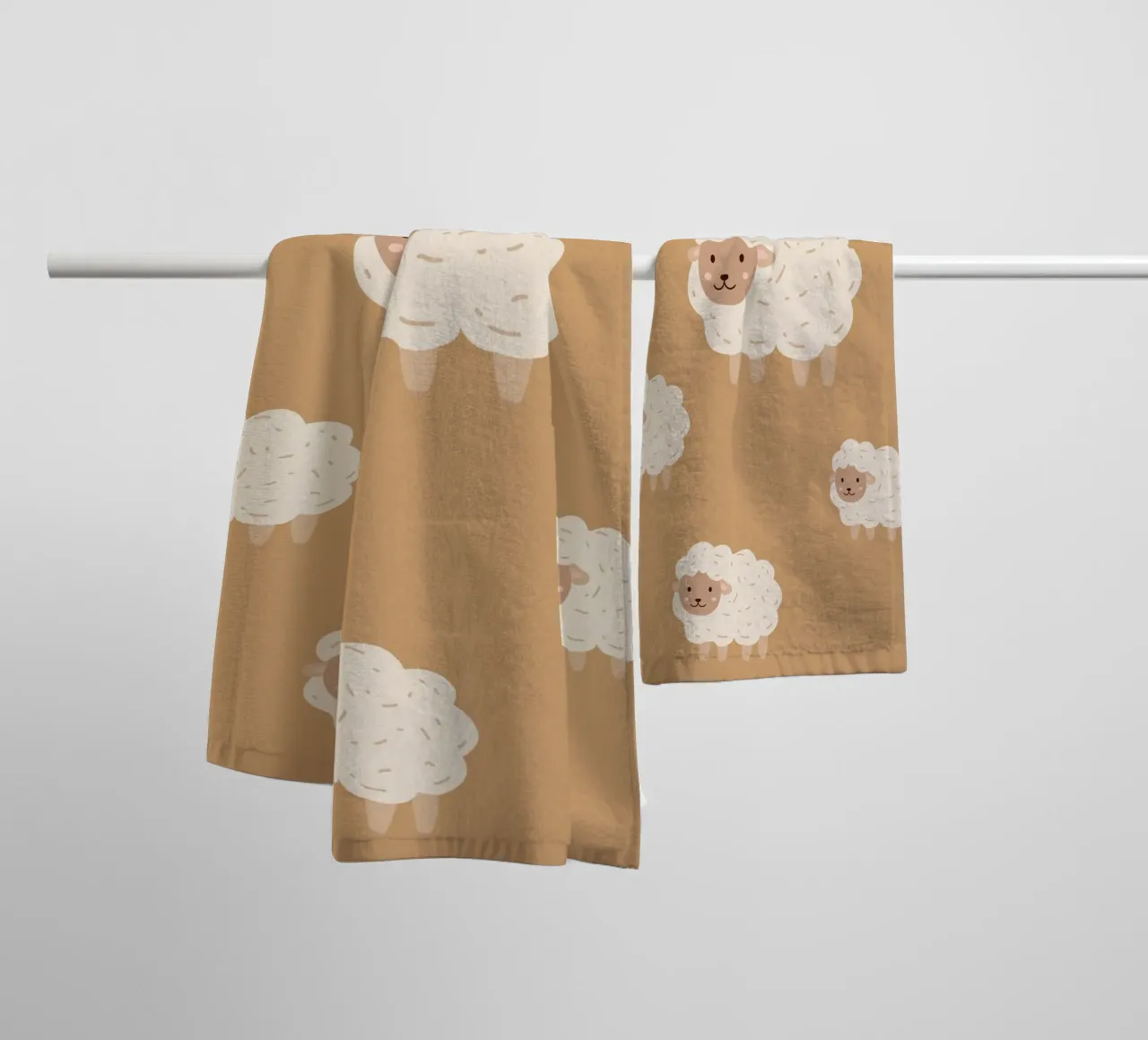 Counting Sheep - Orange towel by Little Moon & Co