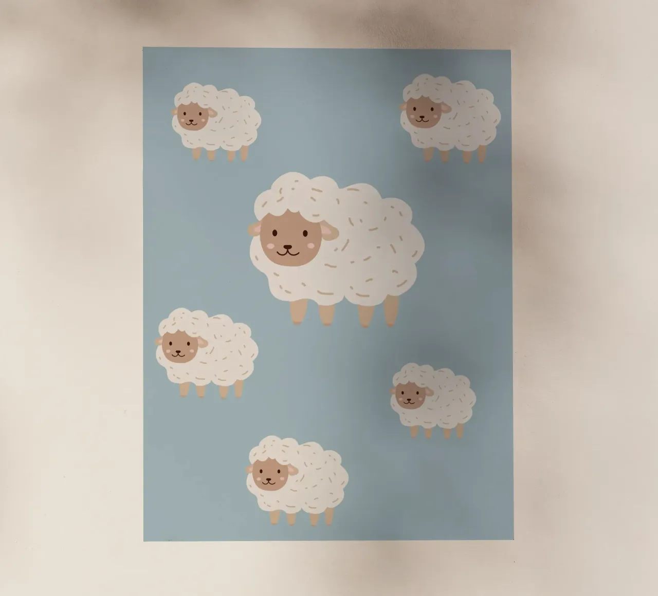 Pecore contate - Blu pellicola backlit da Little Moon & Co