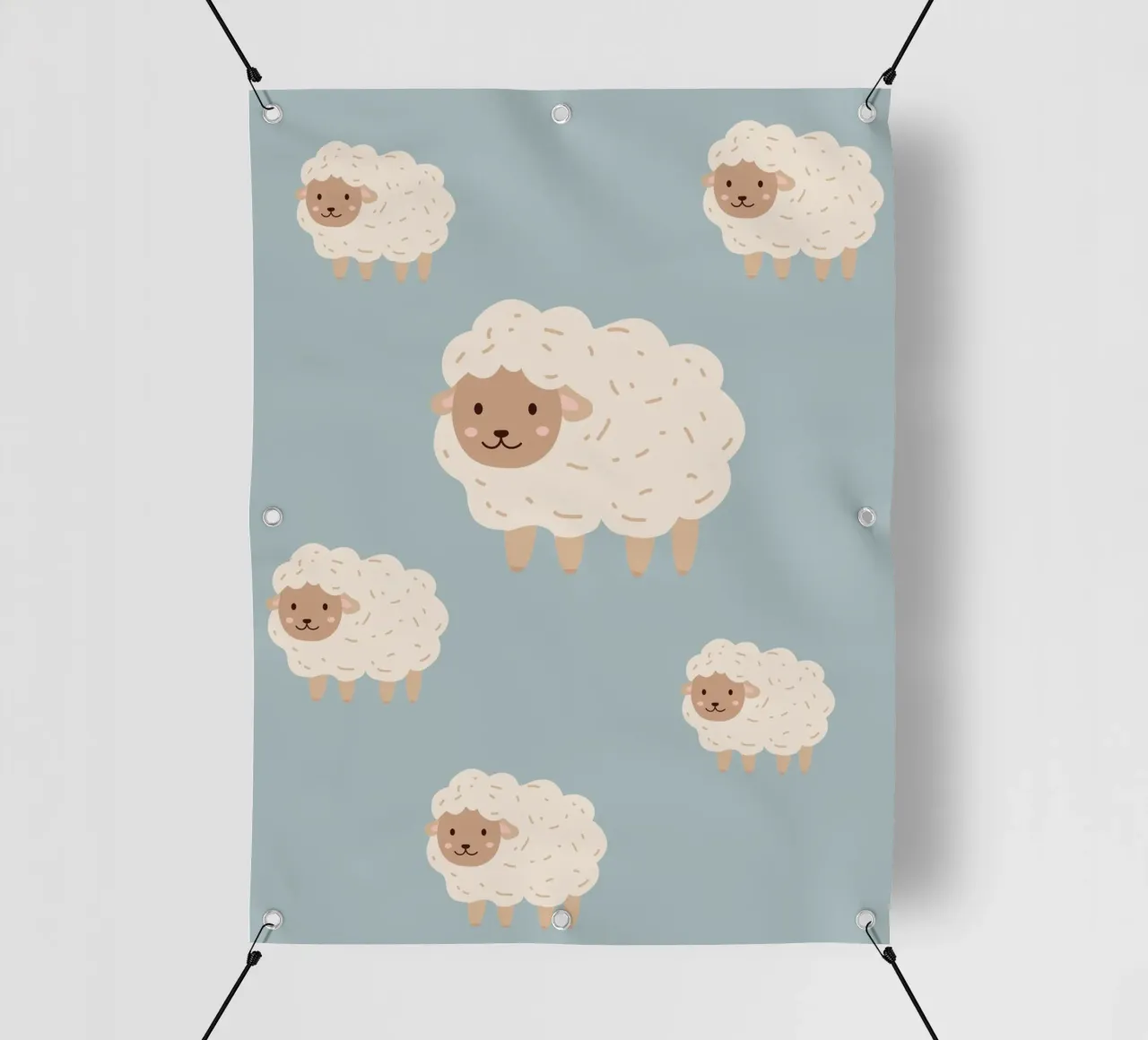 Pecore contate - Blu telo in pvc da Little Moon & Co