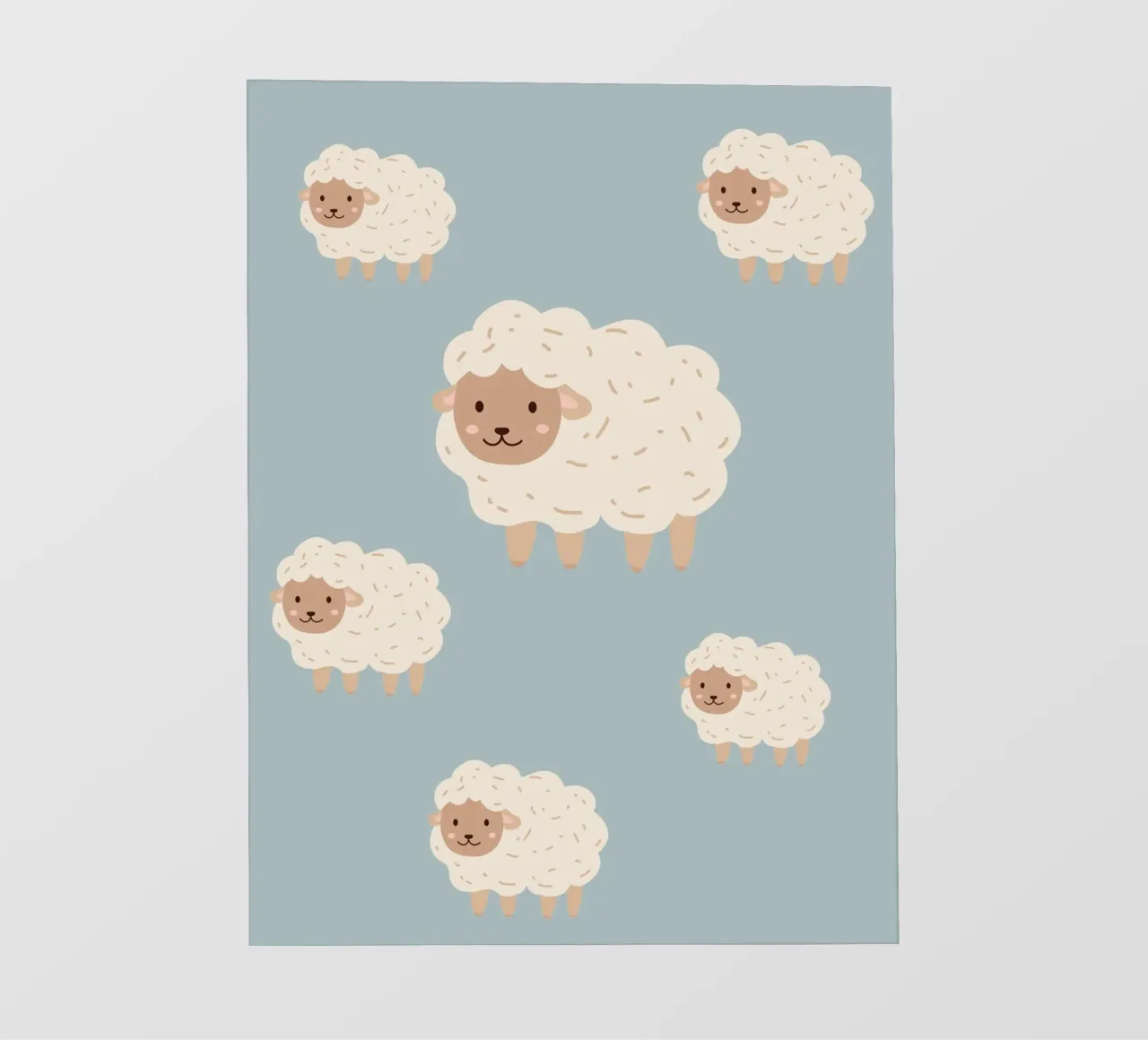 Pecore contate - Blu telo in pvc da Little Moon & Co