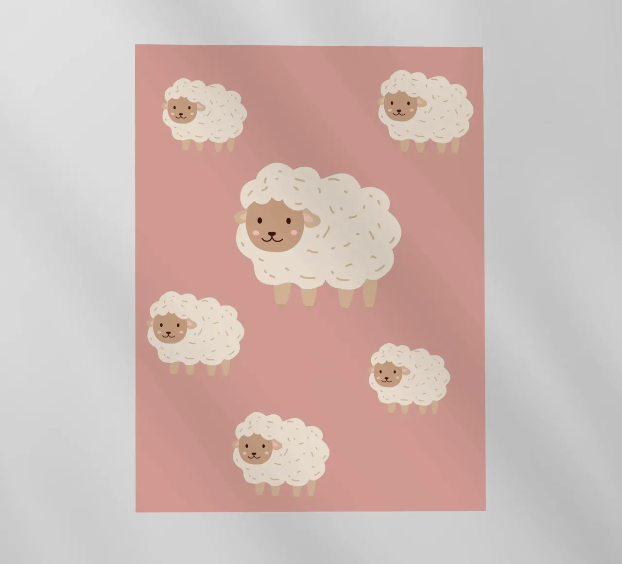 Pecore da contare - Rosa pellicola backlit da Little Moon & Co