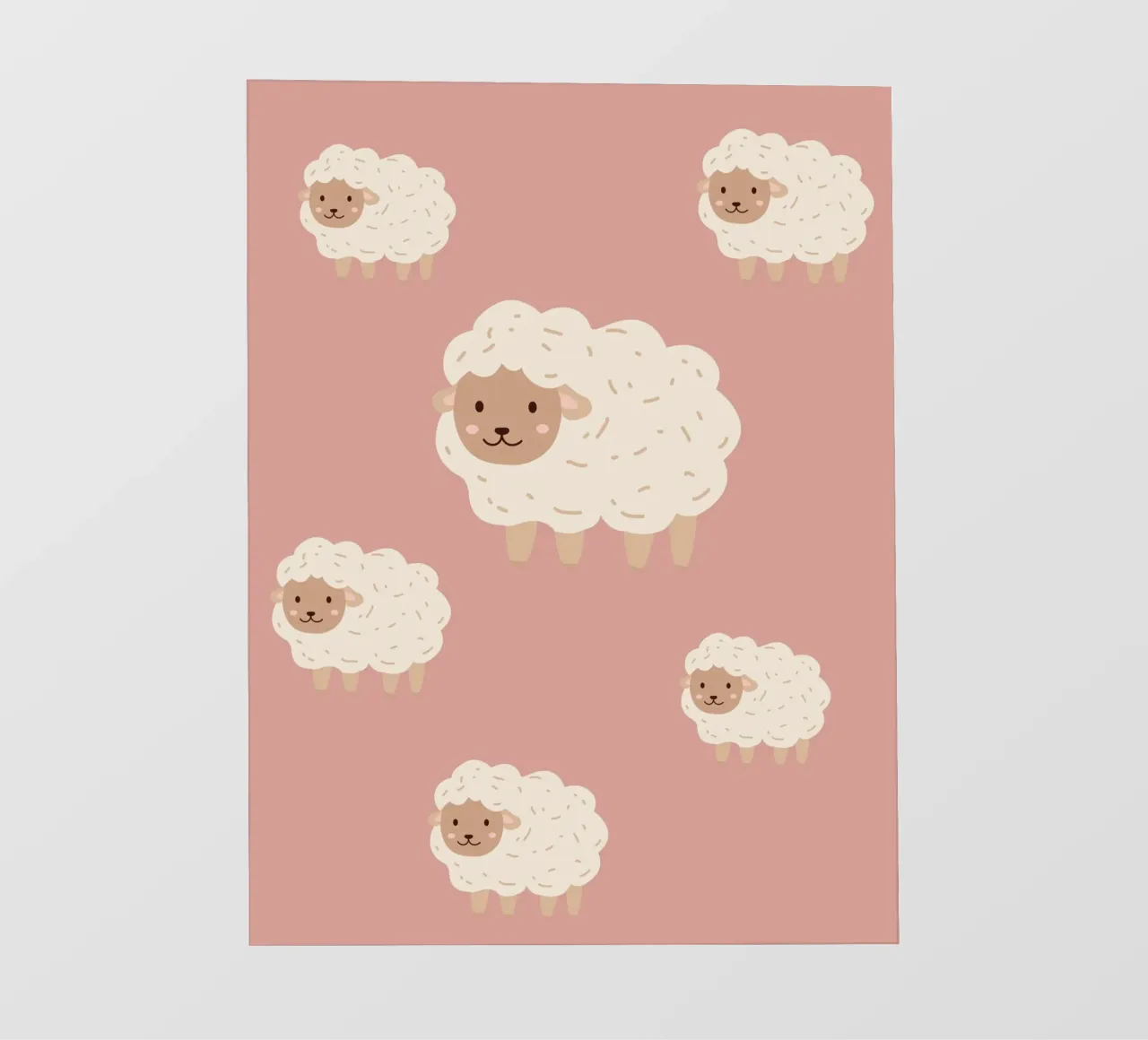 Pecore da contare - Rosa telo in pvc da Little Moon & Co