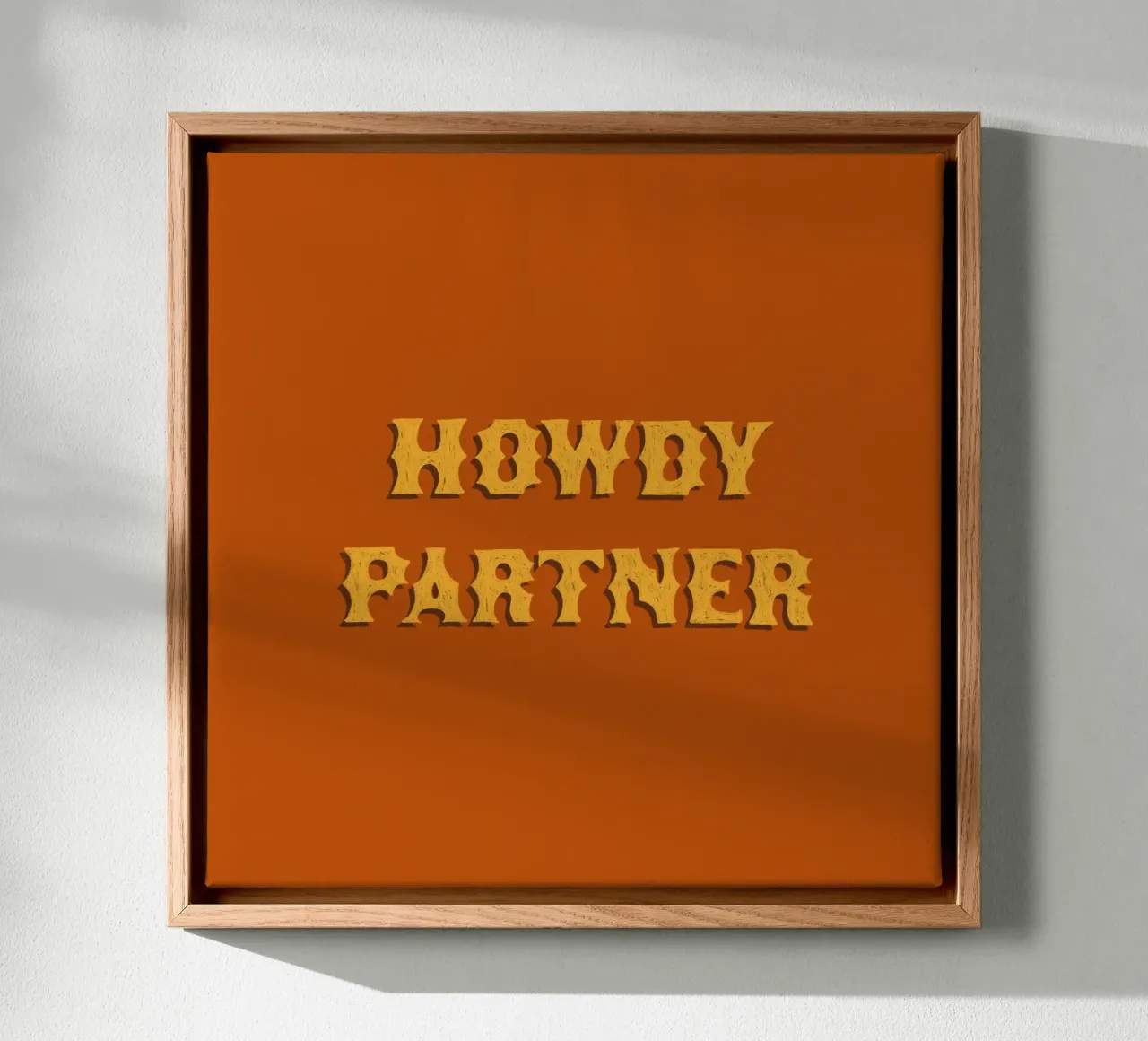 Hallo Partner Leinwand mit Schattenfugenrahmen von AnyoneCanYeehaw