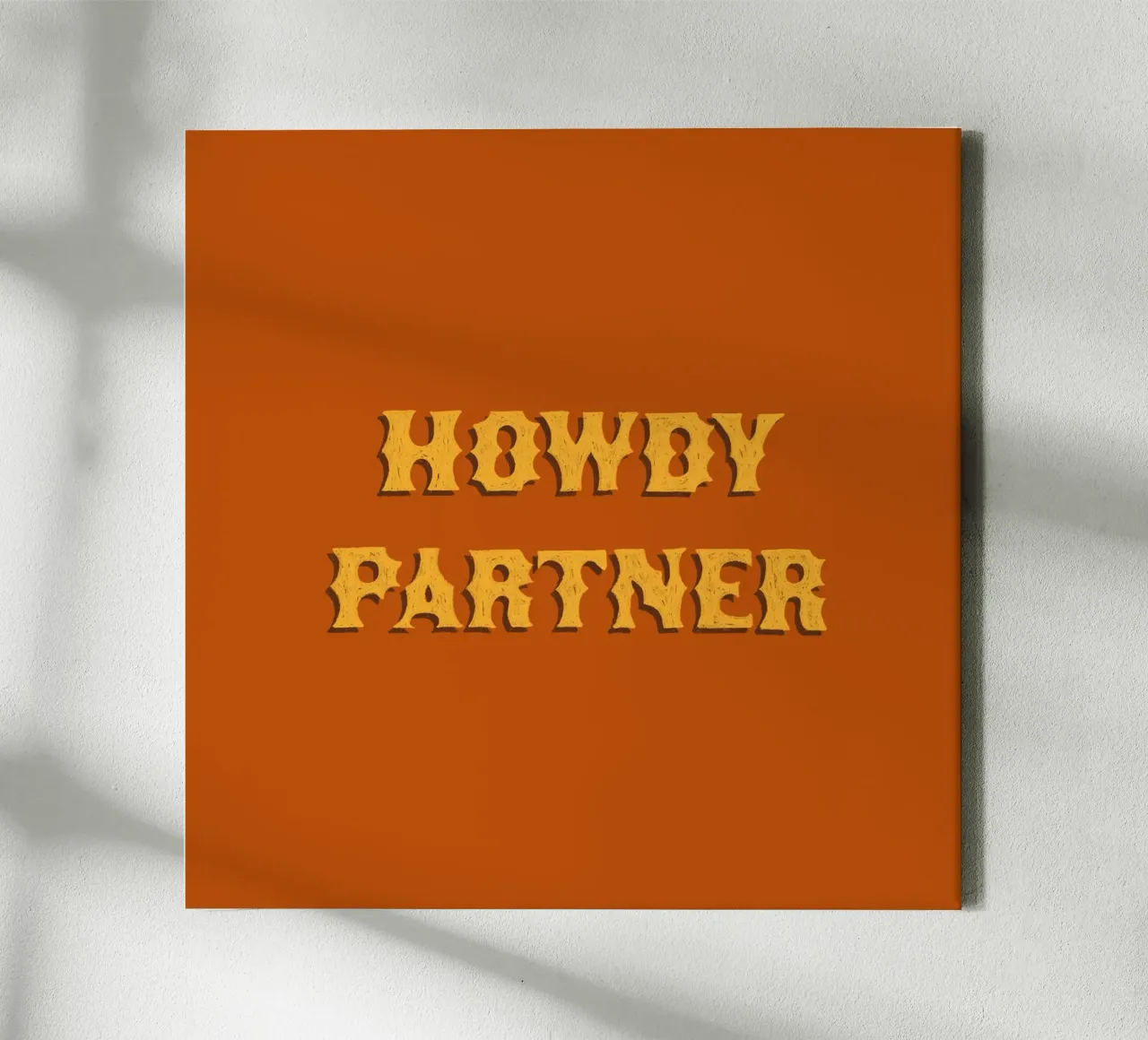 Hallo Partner Leinwand mit Schattenfugenrahmen von AnyoneCanYeehaw