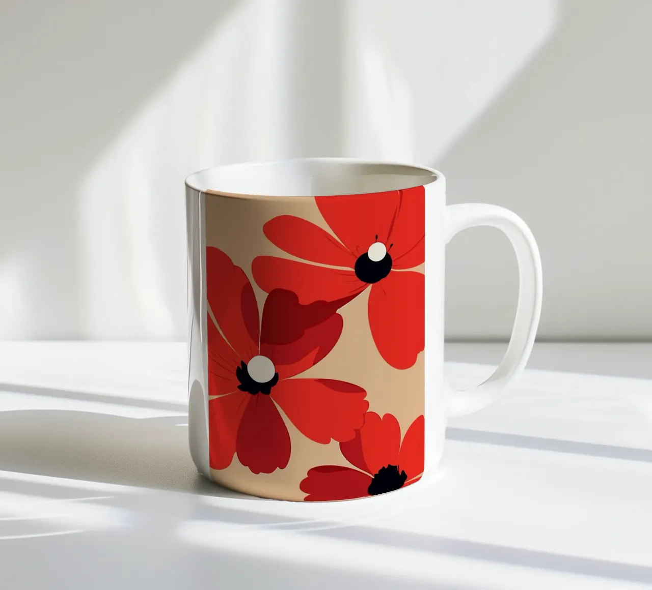 Red Poppy Elegance tazza in ceramica da LisaArtes